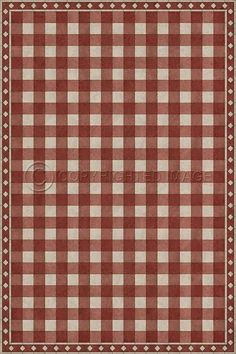 a red and white checkered table cloth