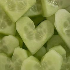 cucumber slices are cut into small pieces