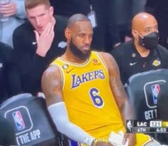 the lakers's player is wearing a face mask