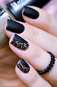 Leopard Nail Art Designs, Nails Cheetah, Leopard Nail Art, Minion Nails, Cheetah Nails, Black Nail Art, Her Nails, Leopard Nails