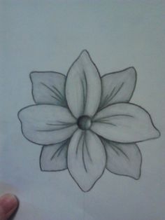 a drawing of a white flower on paper