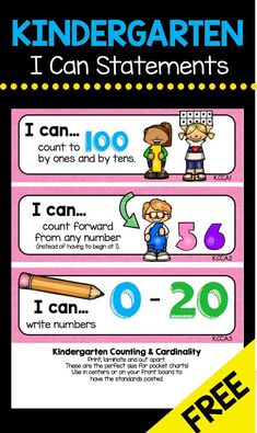 a poster with the words, i can statements and numbers for children to use in their writing