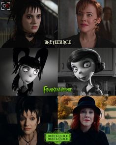 the many faces of characters from disney's animated film, beetlejuicee