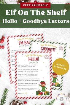 elf on the shelf printable letter set