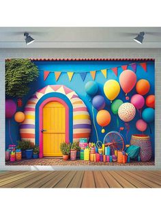 this is an image of a colorful wall mural