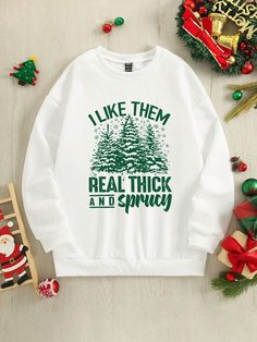 White Casual Collar Long Sleeve Fabric Christmas,Letter Pullovers Embellished Non-Stretch  Women Clothing Fall Shirts Vinyl, Merry Crisis, Tree Slogan, Door Decorating Contest, Drop Shoulder Sweatshirt, Christmas Western, Holiday Brunch, Christmas Letter