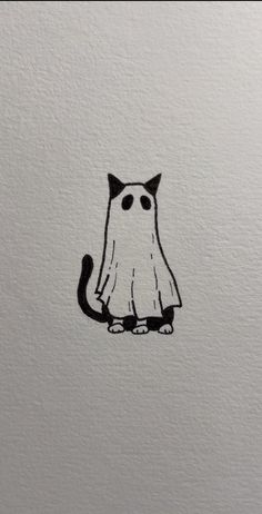 a black and white drawing of a cat