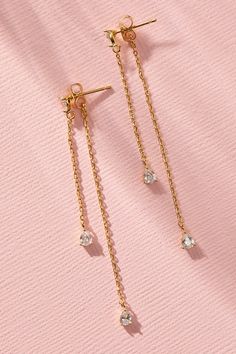 These teardrop dangle earrings are the elegant touch that your outfit needed!&nbsp; Elegant Jewelry With Dangling Charms, Classic Drop Earrings With Delicate Chain, Elegant Dangle Drop Earrings With Matching Set, Gold Teardrop Earrings With Delicate Chain, Elegant Teardrop Pendant Earrings For Pierced Ears, Dainty Teardrop Linear Earrings For Formal Events, Dainty Teardrop Linear Earrings For Formal Occasions, Elegant Teardrop Pendant Earrings, Dainty Teardrop Earrings With Delicate Chain