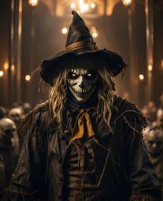 a man dressed as a skeleton wearing a witches hat