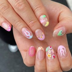 Colorful Nail, Summery Nails, Really Cute Nails, Minimalist Nails, Fire Nails, Dream Nails, Funky Nails, Summer Nail