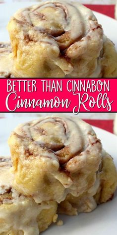 cinnamon rolls stacked on top of each other with the words, better than cinnamon rolls