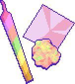 an image of a pixel art style umbrella