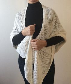 "PRICE REDUCED Stunning oversized white cotton shawl.  Knit in cotton with detailed crochet trim, this beautiful shawl is perfect for weddings, proms, special occasions or an everyday piece!  Measures 98\" long x 30\" (at center point). Item shown is available immediately, but custom orders can be made by contacting seller.  Options are unlimited - can be crocheted or knit, can use any fiber (wool, cotton, alpaca, blends, etc.), can use any pattern (lace, cables, waffles, etc), can change style White Crochet Shawl For Winter, Winter White Crochet Shawl, White Crochet One-size Shawl, One Size White Wrap, White One-size Wrap, White One Size Wrap, One Size Open Knit Shawl, White Shawl Wrap Scarf, White Crochet Scarf One Size