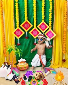 #sankranthi #photo#wallpaper #image#decor #festive#phone Bornahan Decoration Ideas At Home, Sankranti Photoshoot For Babies, Sankranti Theme Baby Photoshoot, Bogi Pallu Decoration At Home, Pongal Theme Baby Photoshoot, Pongal Baby Photoshoot Ideas