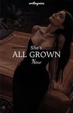 she's all grown news magazine cover featuring a woman in a black dress leaning on a car