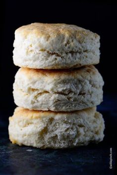 three biscuits stacked on top of each other