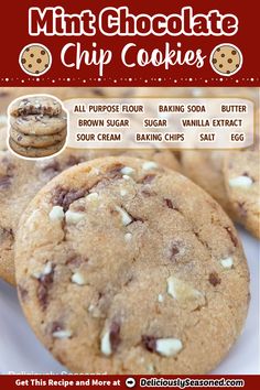 the recipe for chocolate chip cookies is shown