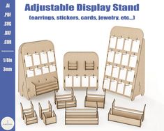 cardboard display stand with dividers and seating options