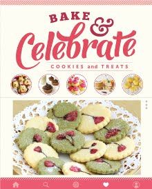 the cover of bake and celebrate cookies and treats, with images of pastries