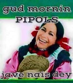 a woman smiling and holding a hat with the words gud morning pipols above her