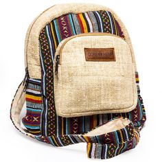 Handmade in the Himalayas from 100% Hemp and Cotton Item - Boho Style Backpack (Mini)Size - 12.3" x 10" x 6.5" / 31 x 25 x 16 cmColor - Neutral with Boho Design This 100% pure hemp mini backpack is the great combination of style and practicality. Our Organic Boho Backpack might look small, but try stuffing everything y Hippy Bag, Boho Backpack, Hemp Bag, New Haven Ct, Unique Handbags, Mini Mochila, Hippie Bags, Scarf Casual, Boho Purses