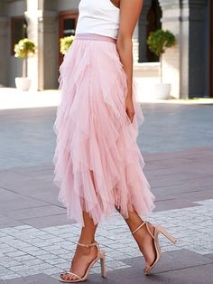 Faster shipping. Better service Yarn Skirt, Love Struck, Pink Tulle Skirt, Tulle Long Skirt, Tulle Midi Skirt, Casual Dressy, Bubble Skirt, Party Skirt, Mesh Skirt