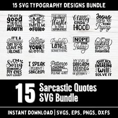 15 svt typograph designs bundle for sale