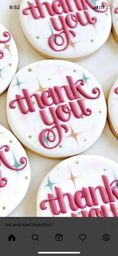 decorated cookies with thank you written on them