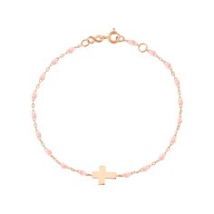 Gigi Clozeau - Cross Charm Classic Gigi Baby Pink bracelet, Rose Gold, 6.7 Mexican Baby Girl, Bracelet Rose Gold, Baby Cross, Baby Bracelet, Luxury Baby, Ancient Symbols, Cross Bracelet, Cross Charms, Gold Cross