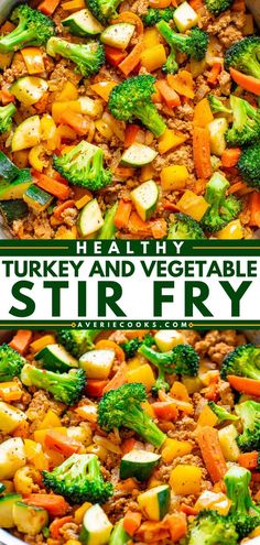 Healthy Turkey and Vegetable Stir Fry, healthy dinner recipes, easy family dinner ideas for tonight Ground Turkey Stir Fry, Turkey Stir Fry Recipes, Recipes With Ground Turkey, Produce Drawer, Turkey Stir Fry, Healthy Turkey Recipes, Healthy Stir Fry