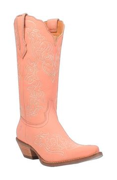 Add a dose of Western flair to your footwear collection with a leather cowboy boot boasting intricate topstitching and a sweetly scalloped topline. A thick block heel and cushioned footbed make it perfect for a night of line dancing. Cushioning: absorbs impact and distributes weight for consistent, buoyant comfort under each step 2" heel 13" shaft; 14" calf circumference Pull-on style Cushioned insole Leather upper/textile lining/synthetic sole Imported Western Boots Women, Leather Cowboy Boots, Western Boot, Line Dancing, Footwear Collection, Cowboy Boot, Western Boots, Boot Shoes Women, Cowboy Boots