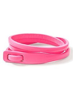 the pink leash is attached to a white background