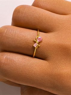 Material: 925 Sterling Silver Stone: Cubic Zirconia Weight: 1.23g Inner Diameter: 1.65-1.81cm Color: Gold Item: Sold As Single Pink Birthstone Ring As A Gift, Pink Diamond Stackable Rings As Gift, Pink Cubic Zirconia Stackable Rings, Pink Cubic Zirconia Stackable Rings As Gift, Dainty Pink Diamond Ring Gift, Dainty Pink Diamond Ring For Gift, Dainty Pink Diamond Ring As Gift, Dainty Pink Cubic Zirconia Ring, Pink Zircon