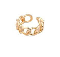 Stunning gold filled chunky chain link style ring. Adjustable Metal Chain Open Ring, Metal Chain Ring With Link Shape, Metal Chain Ring With Gold Link Chain, Gold Chain Link Ring Made Of Metal, Trendy Metal Chain Link Ring, Gold Metal Chain Link Ring, Elegant Chain Ring With Chunky Link, Gold Chain Link Ring With Adjustable Chain, Trendy Adjustable Chain Open Ring