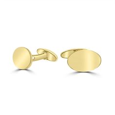 9ct Yellow gold plain oval cufflinks with swivel back fitting.
1.5mm thick flat yellow gold surface. Cufflinks, Yellow Gold, Yellow, Gold