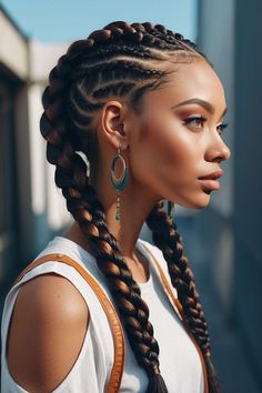 Fashion Figure, Colored Braids, Pelo Afro, Hair Braiding, Knotless Braids, Braided Hair, Cornrow Hairstyles, Hair Braids