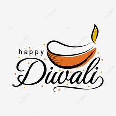 happy diwali greeting card with candle and dots on white background, logo, illustration png and psd