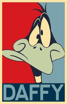 an image of a cartoon character with the word daffy on it's face