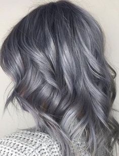 Discover Exciting Gray Hair Dye Trends and Vibrant Color Options Storm Grey Hair, Grey Silver Balayage, Brown Silver Ombre Hair, Blonde And Grey Balayage, Chrome Metallic Chocolate Hair Color, Gunmetal Gray Hair, Silver Ash Hair Color, Smoky Gray Hair, Metallic Hair Color Grey Silver