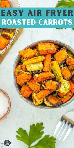 These Air Fryer Carrots are an easy and delicious side dish that is ready in a flash! Perfectly roasted in the air fryer, these simple air-fried carrots are super tasty and so simple to make.