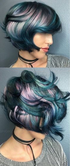 Short Lavender Hair, Unicorn Hair Color, Short Ombre Hair, Skirt Diy, Lavender Hair, Unicorn Hair, Pastel Hair, Round Faces, Mermaid Hair