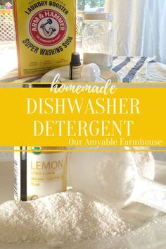 homemade dishwasher deterent on a table