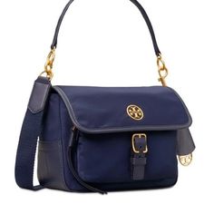 Tory Burch Crossbody In Like New Condition Blue Flap Bag With Adjustable Strap, Coach Shoulder Bag With Gold-tone Hardware For Travel, Navy Shoulder Bag With Detachable Strap For Travel, Navy Shoulder Bag With Detachable Strap For On-the-go, Navy Satchel Shoulder Bag With Detachable Strap, Navy Shoulder Bag With Detachable Strap, Blue Flap Shoulder Bag With Detachable Strap, Navy Crossbody Shoulder Bag With Detachable Strap, Coach Blue Shoulder Bag With Gold-tone Hardware