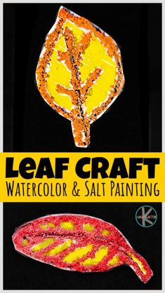 leaf craft watercolor and salt painting