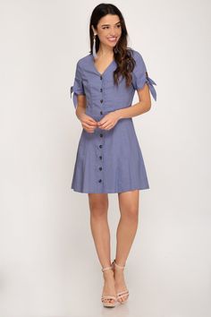 (1) Janessa Button Down Dress – The Nod Boutique Dress With Buttons, Button Down Dress, Button Dress, Summer Look, Woven Cotton, Sunny Day, Summer Looks, Cotton Weaving, Puff Sleeves