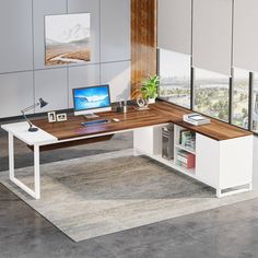 Tribesigns L-Shaped Desk, 70.8 Executive Desk with 55 File Cabinet Tribesigns Large L Shaped Desk, Computer Desk With Storage, Large Computer Desk, L Shaped Executive Desk, File Cabinet Desk, Computer Desks For Home, Filing Cabinet Storage, Home Office Computer Desk, Executive Office Desk