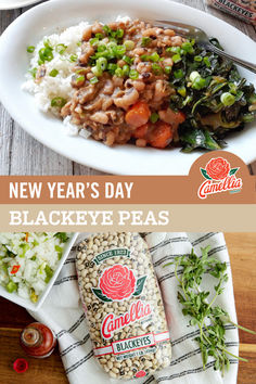 the new year's day blackeye peas and rice is ready to be eaten