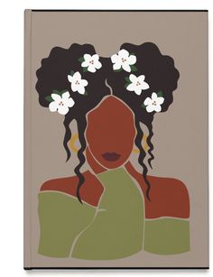 an illustration of a woman with flowers in her hair