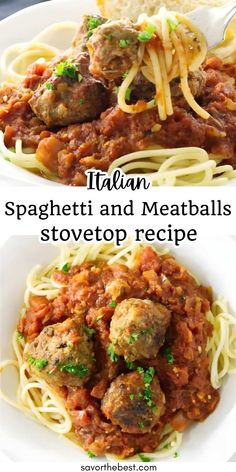 Italian Meatballs and Spaghetti with Tomato Garlic Sauce