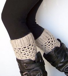 Crochet Boot Socks Crochet Boot Socks, Boot Cuffs, Boot Socks, Look Chic, Leg Warmers, Natural Wool